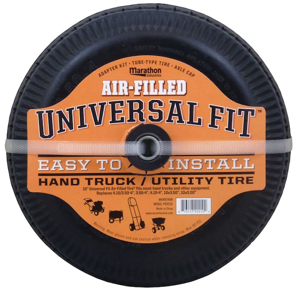 Marathon Industries Marathon Universal Fit 4 in. D X 10 in. D 300 lb. cap. Offset Hand Truck Tire Rubber 1 pk 20210 - main